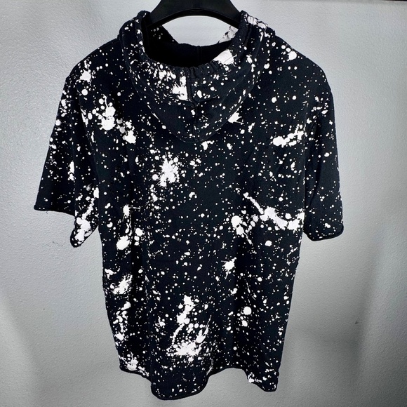 Brooklyn Cloth Mfg Co Lightweight Short-Sleeve Hoodie – White Splatter Print - Picture 2 of 12